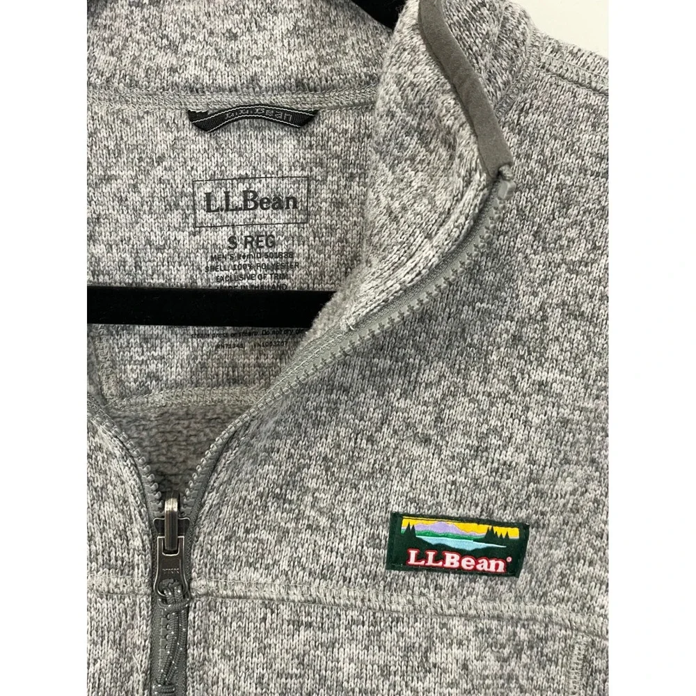 L.L. Bean Men's Small‎ 3 in 1 Sweater Fleece Jacket Red Gray Coat Waterproof